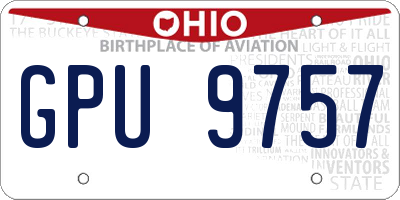 OH license plate GPU9757