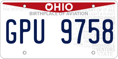 OH license plate GPU9758