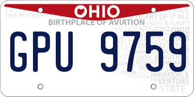 OH license plate GPU9759