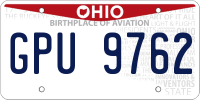 OH license plate GPU9762