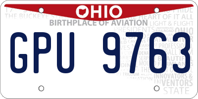 OH license plate GPU9763