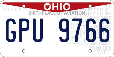 OH license plate GPU9766