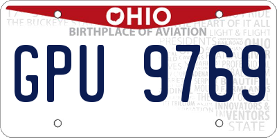 OH license plate GPU9769