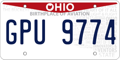 OH license plate GPU9774