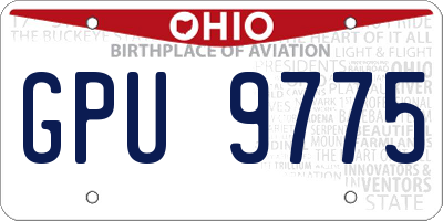 OH license plate GPU9775