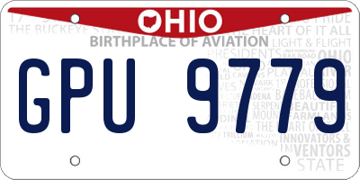 OH license plate GPU9779