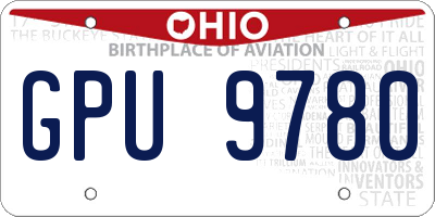 OH license plate GPU9780