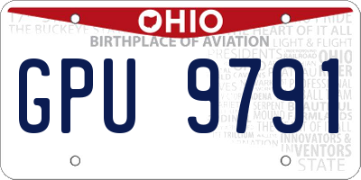 OH license plate GPU9791