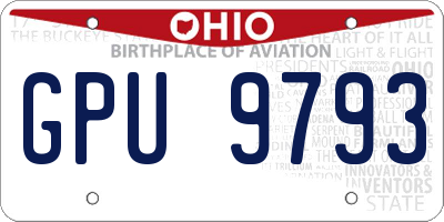 OH license plate GPU9793
