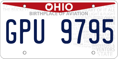 OH license plate GPU9795