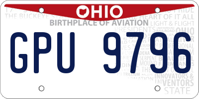 OH license plate GPU9796
