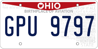 OH license plate GPU9797