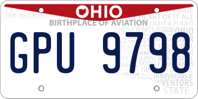 OH license plate GPU9798