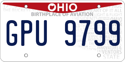 OH license plate GPU9799