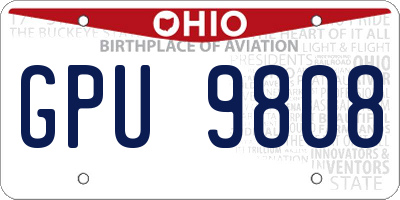 OH license plate GPU9808