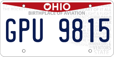 OH license plate GPU9815