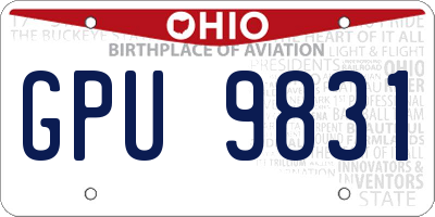 OH license plate GPU9831