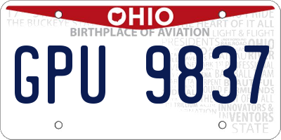 OH license plate GPU9837