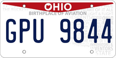 OH license plate GPU9844