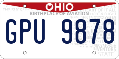 OH license plate GPU9878