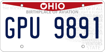 OH license plate GPU9891