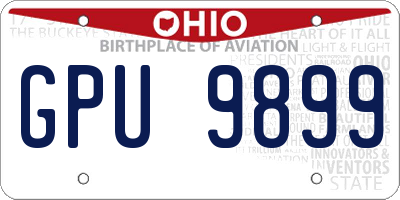 OH license plate GPU9899