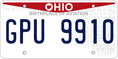 OH license plate GPU9910