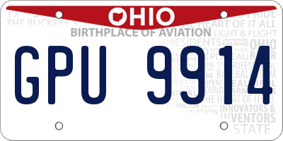 OH license plate GPU9914