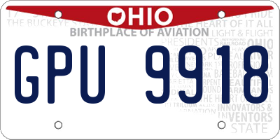 OH license plate GPU9918