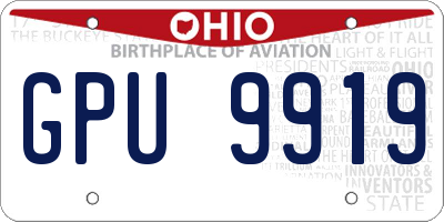 OH license plate GPU9919