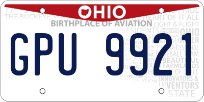 OH license plate GPU9921