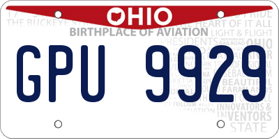 OH license plate GPU9929
