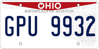 OH license plate GPU9932