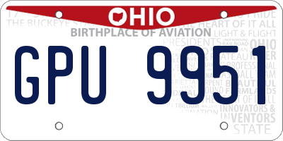 OH license plate GPU9951