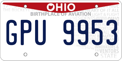 OH license plate GPU9953