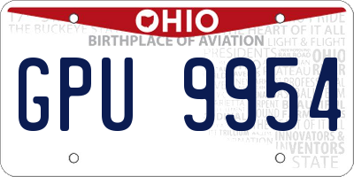OH license plate GPU9954