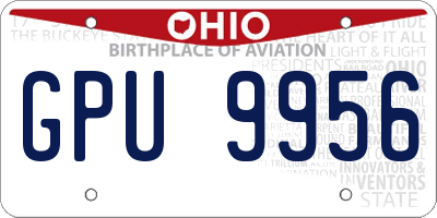 OH license plate GPU9956