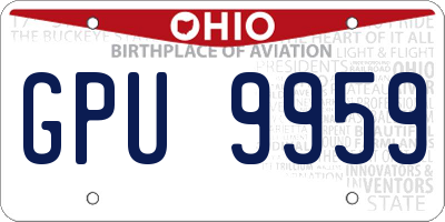 OH license plate GPU9959