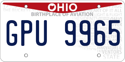 OH license plate GPU9965