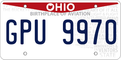 OH license plate GPU9970