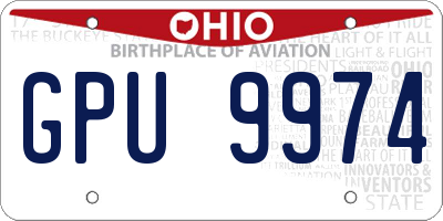 OH license plate GPU9974