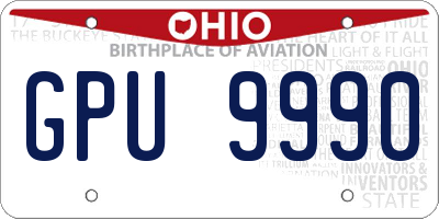 OH license plate GPU9990
