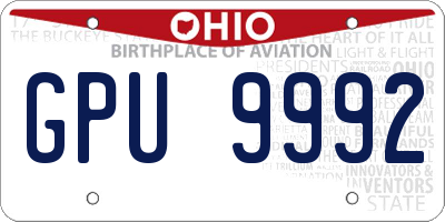 OH license plate GPU9992