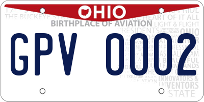 OH license plate GPV0002