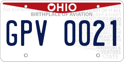OH license plate GPV0021