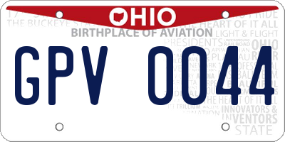 OH license plate GPV0044