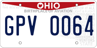 OH license plate GPV0064