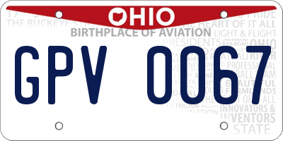 OH license plate GPV0067