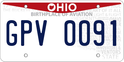 OH license plate GPV0091