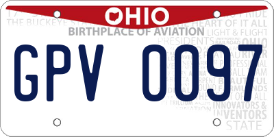OH license plate GPV0097